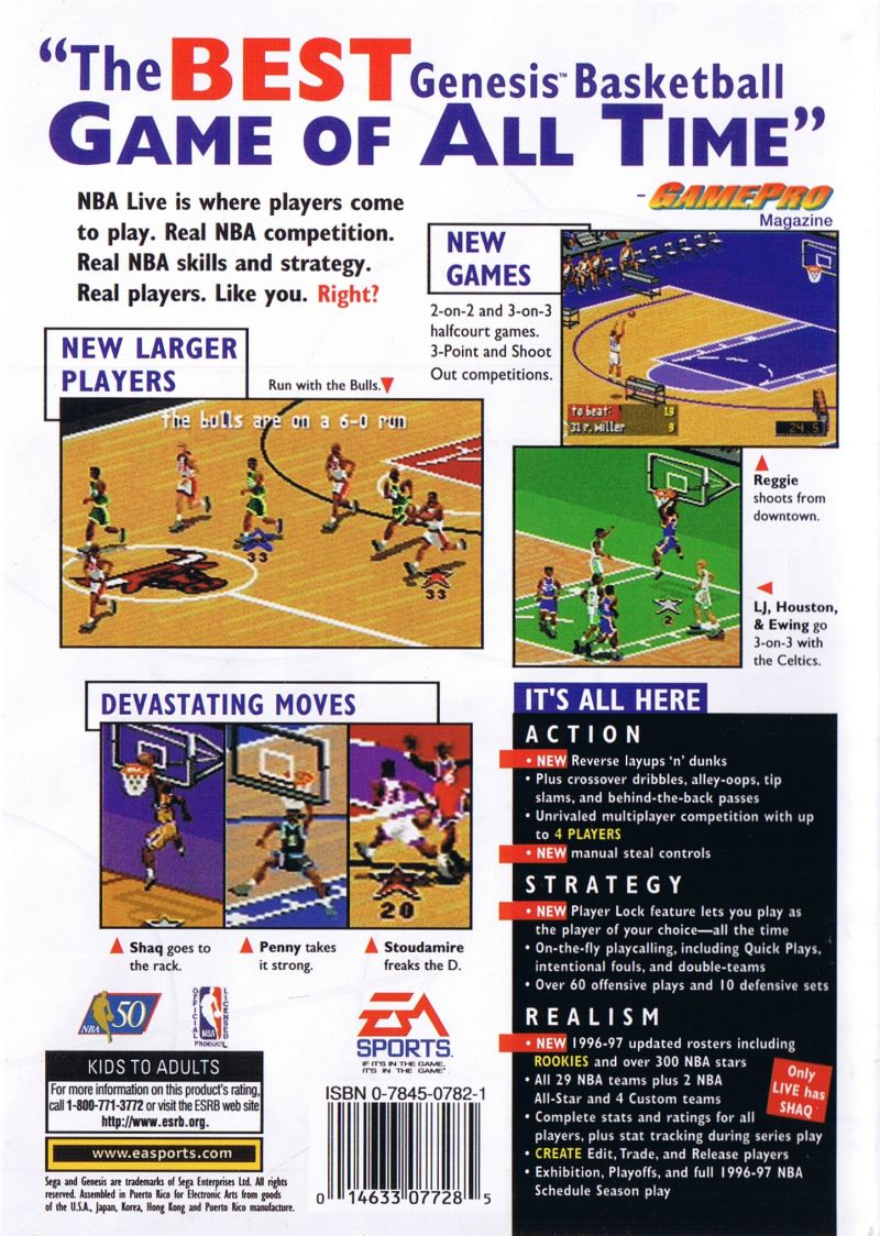 NBA Live 97 Sega Genesis